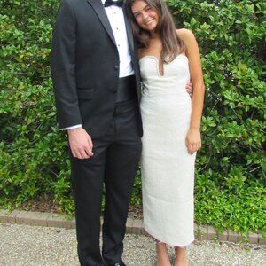 Self-Portrait Gold Sequin Sheath Midi Dress
